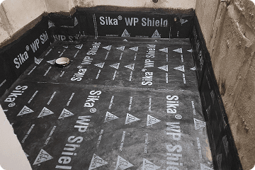 Sunken roof slab water proofing work